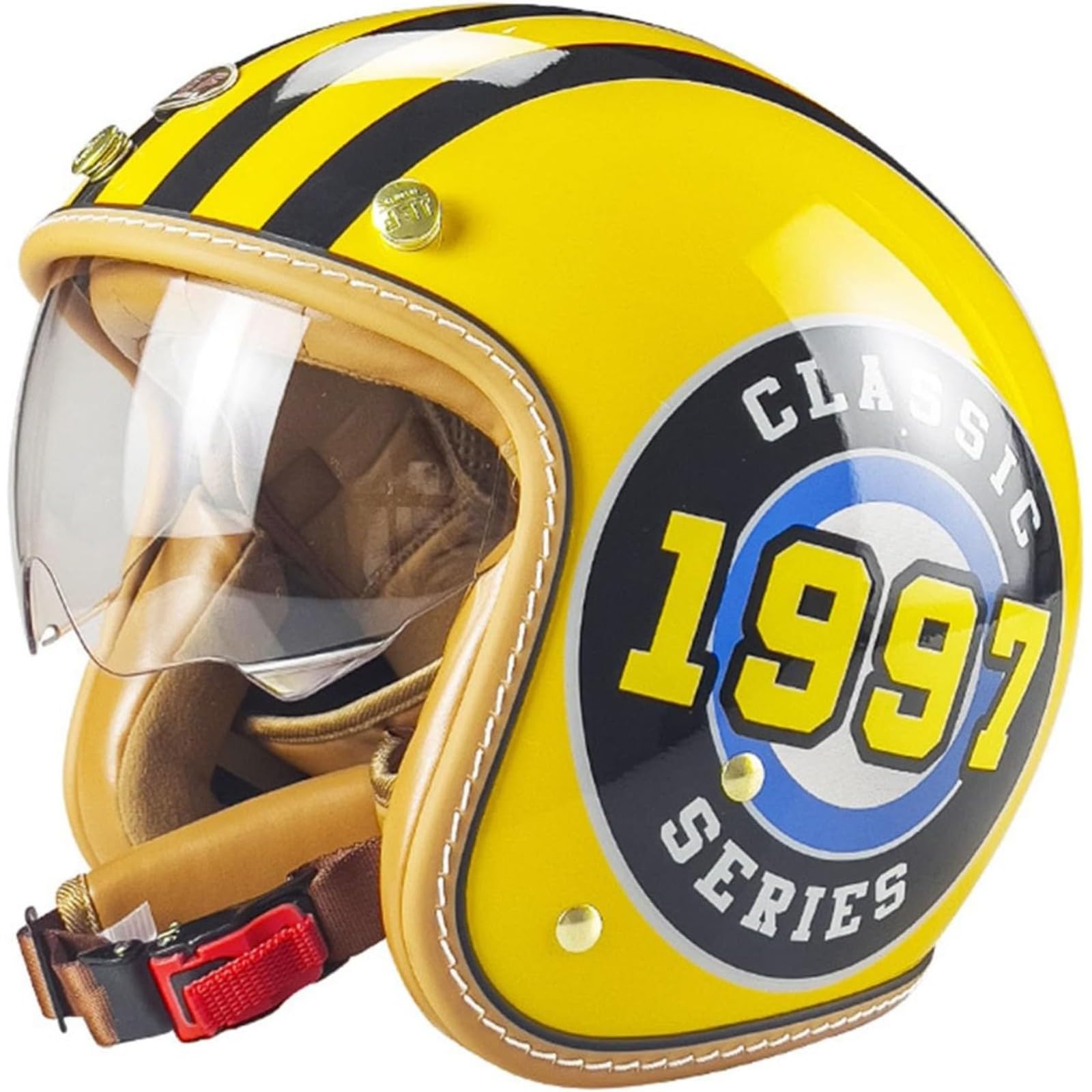 Retro Jethelm Motorradhelm, ECE/DOT-Zulassung Vintage Halbschalenhelm Halbschalenhelm Cruiser Skateboard Scooter Helm Mit Visier I,L=59~60CM Retro Jethelm Motorradhelm, ECE/DOT-Zulassung Vintage Halbschalenhelm Halbschalenhelm Cruiser Skateboard Scooter Helm Mit Visier I,L=59~60CM von BYFHHHH