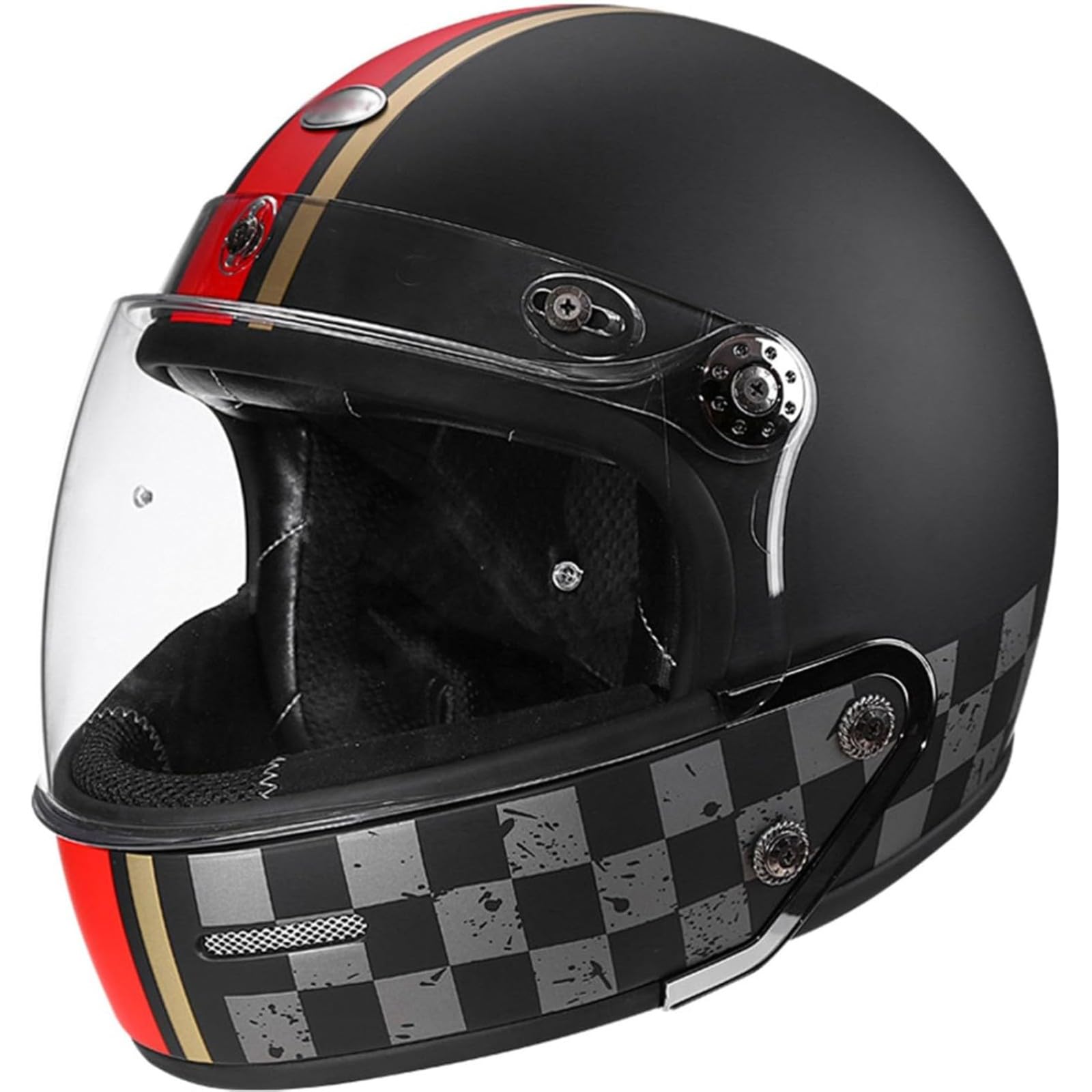 Vintage-Integralhelm Für Motorradfahrer, DOT/ECE-Zugelassene Motorrad-Jethelme, Retro-Integralhelme Mit Sonnenblende, Motocross-Helme, Offroad-Integral-Halbhelm D,L=59~60CM Vintage-Integralhelm Für Motorradfahrer, DOT/ECE-Zugelassene Motorrad-Jethelme, Retro-Integralhelme Mit Sonnenblende, Motocross-Helme, Offroad-Integral-Halbhelm D,L=59~60CM von BYFHHHH