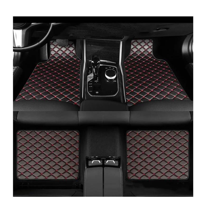 BYKXQJIK Auto Fußmatten für Jeep Grand Cherokee 2011-2023,Autoteppiche Fahrzeug Fußmatten Set Innenraum Bodenmatten Allwetter Autofußmatten Teppichmatten Fußraum,A-BlackRed von BYKXQJIK