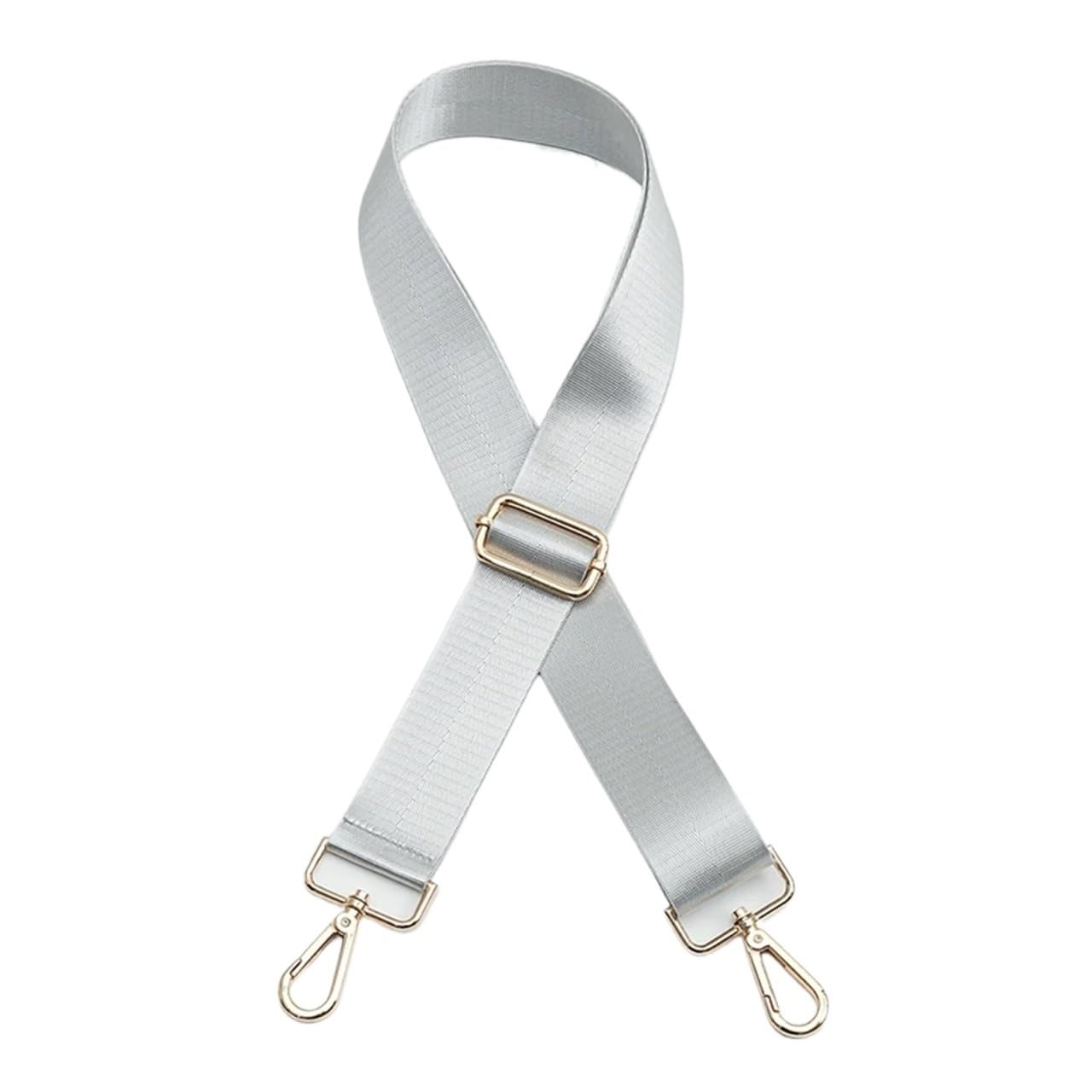 Taschengurt Taschengurt, Handtaschengürtel, breiter Schultertaschengurt, Ersatzgurt, Zubehör, Taschenteil, Verstellbarer Gürtel for Taschen, 130 cm(Light Grey,Silver Buckle) von BYLYUIVN
