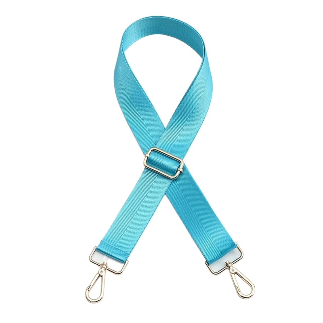 Taschengurt Taschengurt, Handtaschengürtel, breiter Schultertaschengurt, Ersatzgurt, Zubehör, Taschenteil, Verstellbarer Gürtel for Taschen, 130 cm(Sky Blue,Gold Buckle) von BYLYUIVN