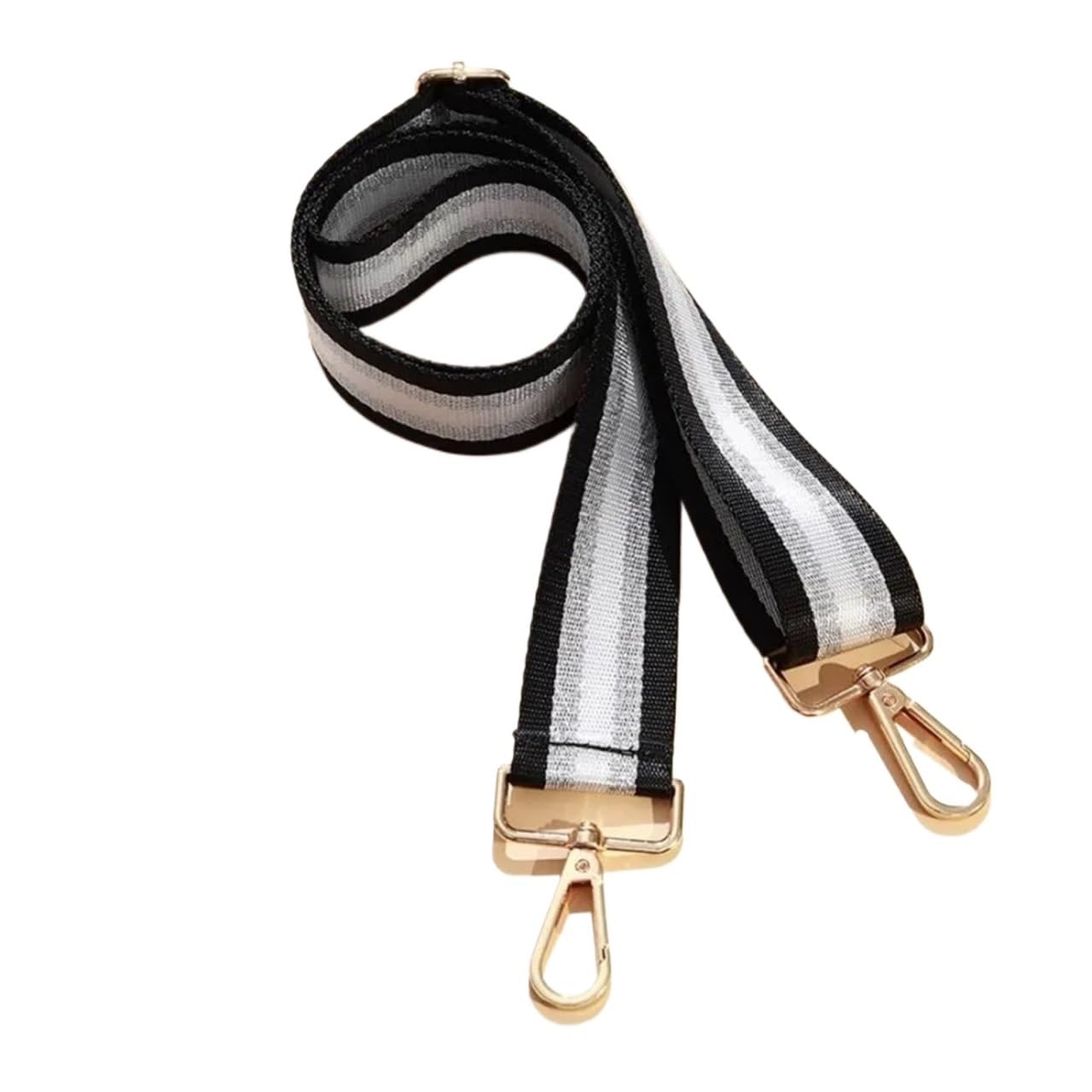 Taschengurt Umhängetasche Riemen Erweiterung Einstellbare Bunte Streifen Muster Frauen Umhängetasche DIY Verdickung Mode Nylon Tasche Gürtel Strap(3,Silver Buckle) von BYLYUIVN