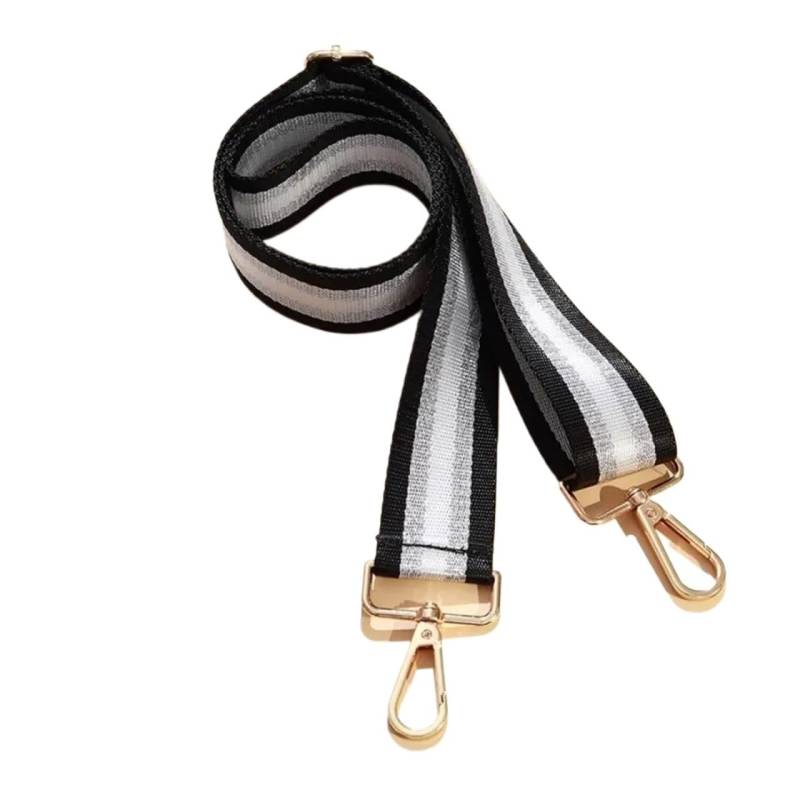 Taschengurt Umhängetasche Riemen Erweiterung Einstellbare Bunte Streifen Muster Frauen Umhängetasche DIY Verdickung Mode Nylon Tasche Gürtel Strap(3,Silver Buckle) von BYLYUIVN