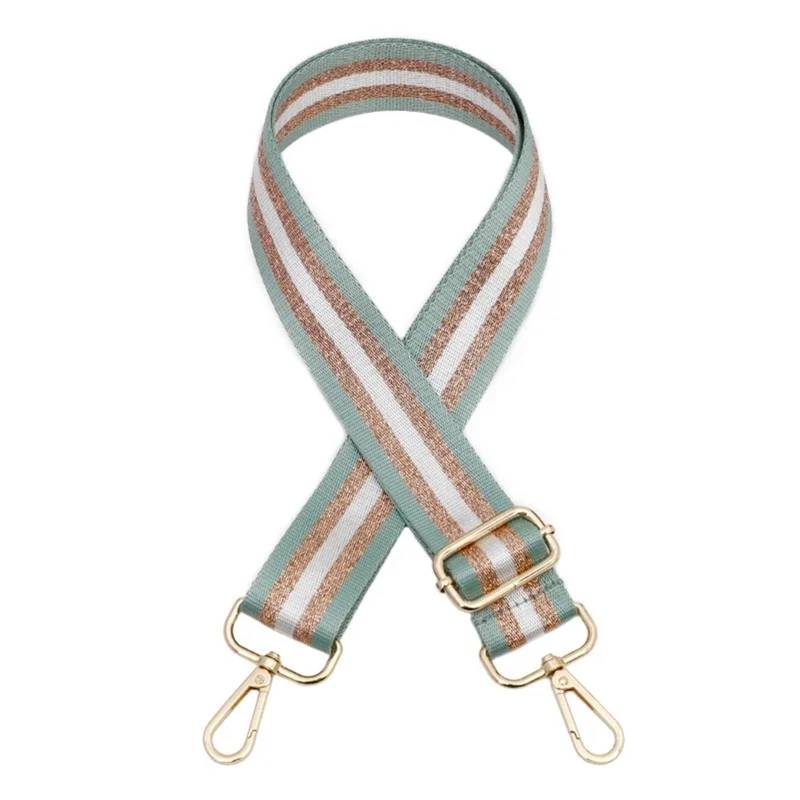 Taschengurt Umhängetasche Riemen Erweiterung Einstellbare Bunte Streifen Muster Frauen Umhängetasche DIY Verdickung Mode Nylon Tasche Gürtel Strap(6,Gold Buckle) von BYLYUIVN