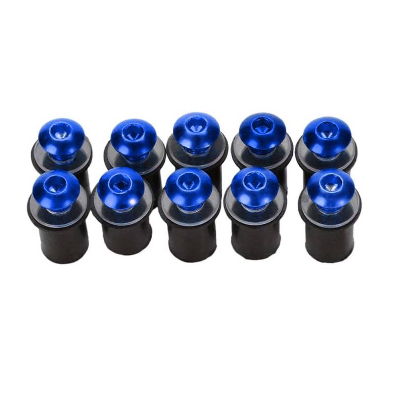10 Stück 5MM Motorrad Windschutzscheibenschrauben, CNC Aluminium Windschutzscheiben Schrauben mit Schlüssel M5 16mm Windschutzscheiben Befestigung für R1200GS S1000RR F800GS Auto Offroad Motorrad von BYNYXI
