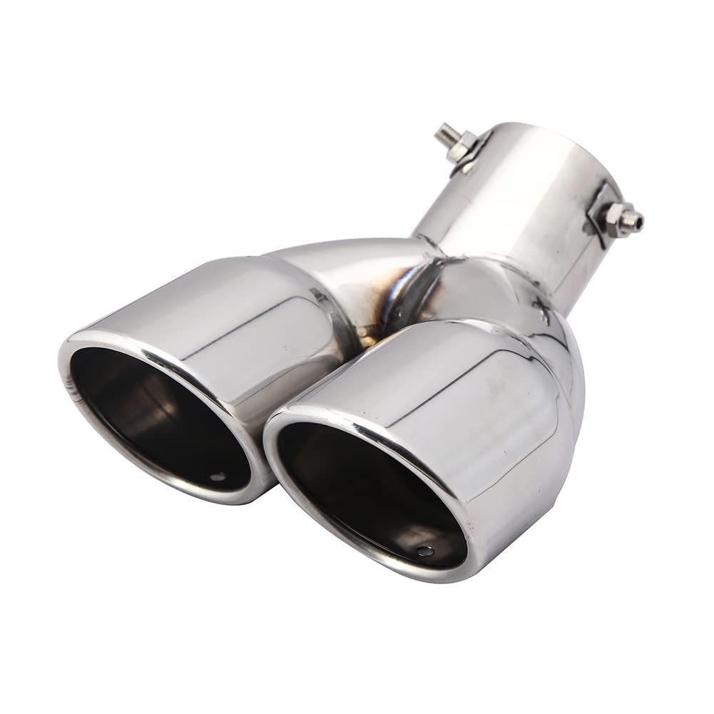 76mm Auspuffspitzen Auspuff, Edelstahl Doppelrohr Auspuffblende Edelstahl Auto Auspuff Dual-Outlet Universal Auspuffblende Schalldampf Endrohr Gebogen Doppelendrohr Blende Endrohre 76mm Auspuffspitzen Auspuff, Edelstahl Doppelrohr Auspuffblende Edelstahl Auto Auspuff Dual-Outlet Universal Auspuffblende Schalldampf Endrohr Gebogen Doppelendrohr Blende Endrohre von BYNYXI