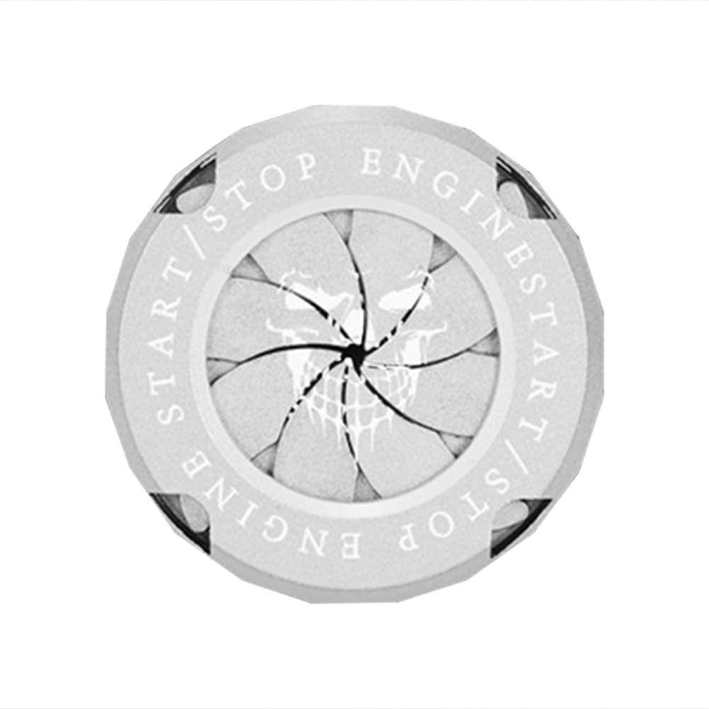 Auto Start Stop Knopf Abdeckung, Totenkopf Muster Auto Metall Motorschalter Zündknopf Abdeckung Universal Zündschalter Startknopf Schutzabdeckungsring Start Stop Engine Drehbarer Schutzaufkleber Auto Start Stop Knopf Abdeckung, Totenkopf Muster Auto Metall Motorschalter Zündknopf Abdeckung Universal Zündschalter Startknopf Schutzabdeckungsring Start Stop Engine Drehbarer Schutzaufkleber von BYNYXI