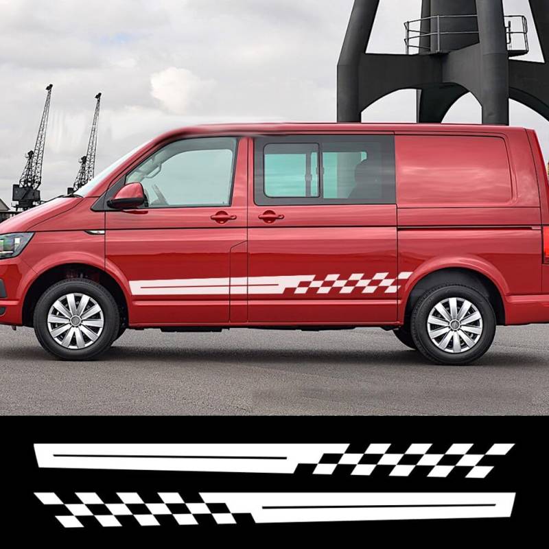 BYNYXI 2 Stück Auto Racing Streifen Seitlich Aufkleber Seitenstreifen Aufkleber Autotür Seitenstreifen Motorhaube Aufkleber Universal Sport Racing Karosserie Grafiken Autoaufkleber für SUV LKW von BYNYXI