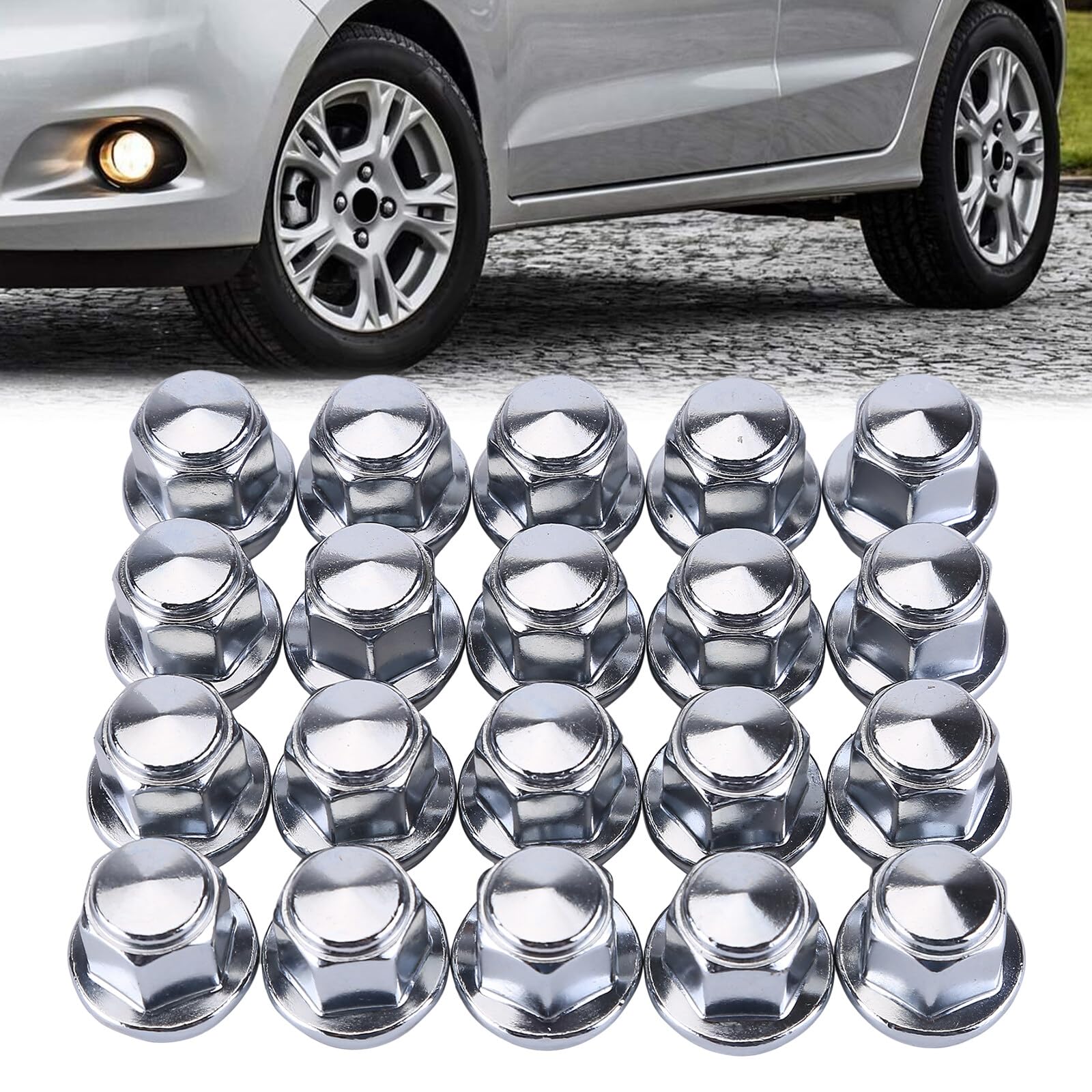 BYNYXI 20 Stück Radmutter Verchromt M12x1.5 für Ford Alufelge B-Max C-Max II Ecosport Fiesta 6 7 Focus 3 Mondeo Geschlossene Radmuttern mit 19mm und 60° Konischem Sitz 46708 5114407 12657 45139 29001 BYNYXI 20 Stück Radmutter Verchromt M12x1.5 für Ford Alufelge B-Max C-Max II Ecosport Fiesta 6 7 Focus 3 Mondeo Geschlossene Radmuttern mit 19mm und 60° Konischem Sitz 46708 5114407 12657 45139 29001 von BYNYXI