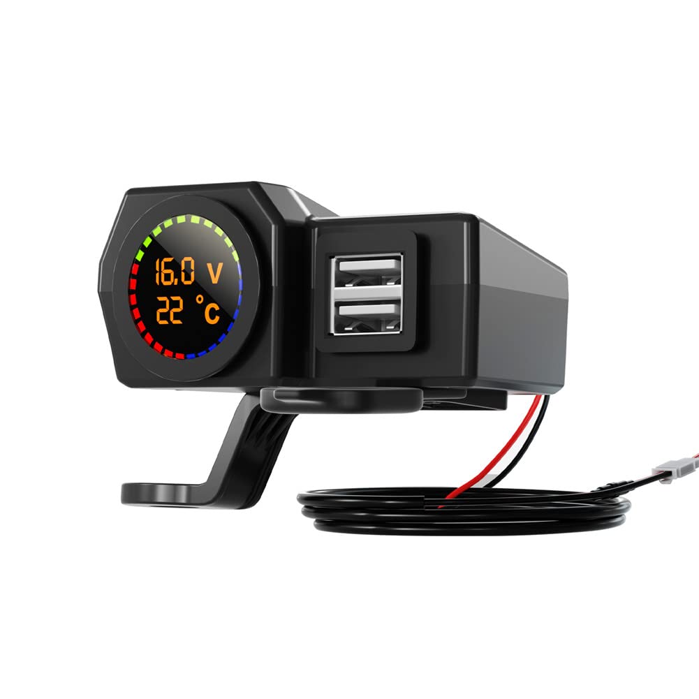 5V 3.4A Motorrad Zigarettenanzünder Dual USB Ladegerät mit Temperatur und Spannungsanzeige 12-24V KFZ USB Steckdose Schnellladung Port QC3.0 Unterstützt DCP FCP AFC QC2.0 für Handy Tablet GPS 5V 3.4A Motorrad Zigarettenanzünder Dual USB Ladegerät mit Temperatur und Spannungsanzeige 12-24V KFZ USB Steckdose Schnellladung Port QC3.0 Unterstützt DCP FCP AFC QC2.0 für Handy Tablet GPS von BYNYXI