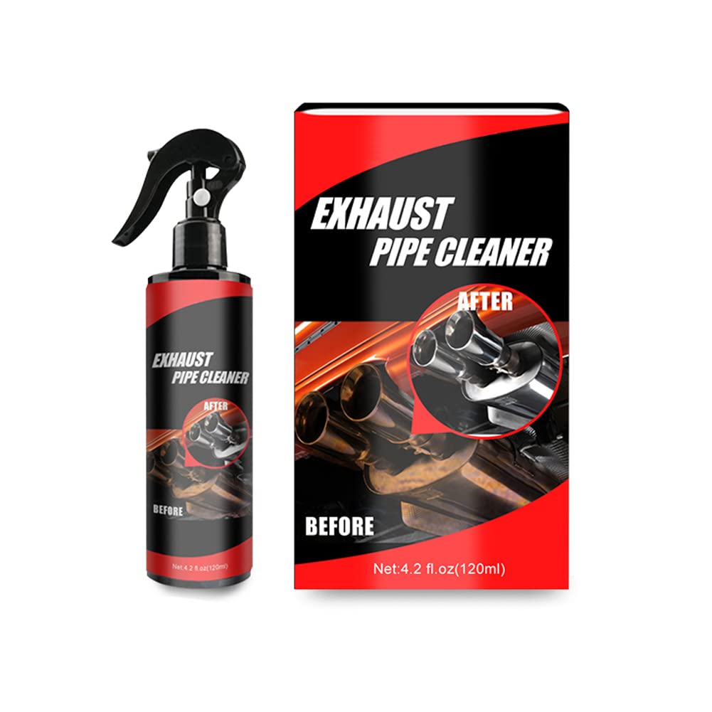 BYNYXI Auto Auspuffrohr Reiniger, 30ML/120ML Spray Metalloberflächen Rostentferner Allzweckreiniger Rostschutzreiniger für Motorrad Auspuffrohr Wartung von Metall, Glas, Fenstern, Keramik,120ML von BYNYXI