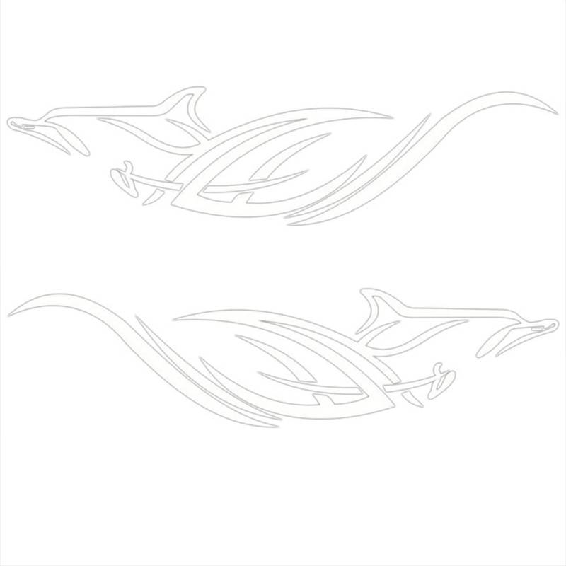 BYNYXI Delphin Auto Aufkleber, 2 Stück Auto Seitentür Karosserie Heckscheibenaufkleber Jumping Delfine Vinyl Aufkleber Wasserdicht Delfin Fisch Tier Tuning Motorrad Auto Aufkleber Deko-180cmx45cm von BYNYXI