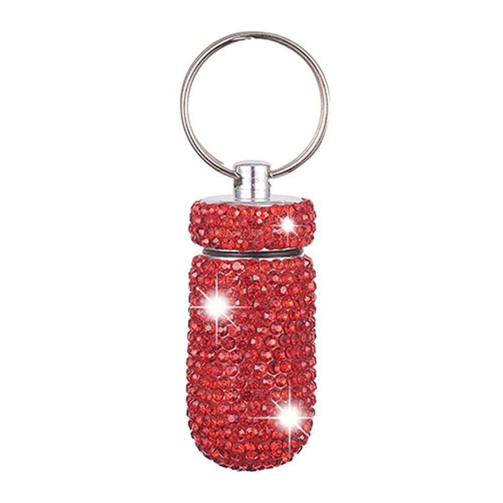 BYNYXI Glitzer Pillendose Schlüsselanhänger, Bling Pillenbox Schlüsselanhänger Mini Tragbare Pillenhalter Aluminium wasserdichte Pillendose mit Schlüsselring Keychain Tablettendose Schlüsselanhänger BYNYXI Glitzer Pillendose Schlüsselanhänger, Bling Pillenbox Schlüsselanhänger Mini Tragbare Pillenhalter Aluminium wasserdichte Pillendose mit Schlüsselring Keychain Tablettendose Schlüsselanhänger von BYNYXI