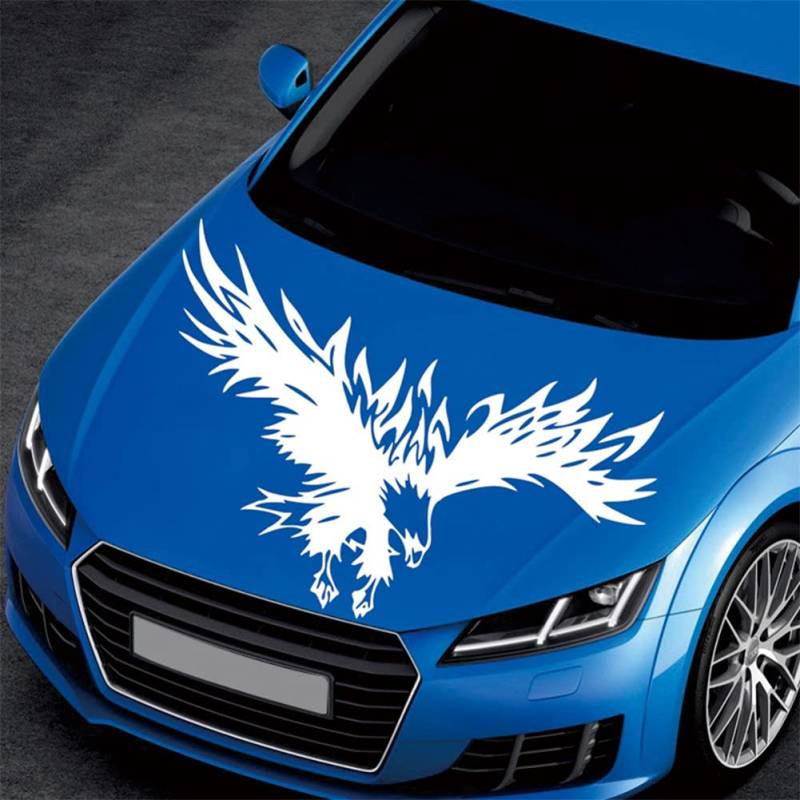 BYNYXI Motorhaube Aufkleber, Adler für Auto Personalisiert Wasserdicht Karosserie Selbstklebend Auto Styling Dekoration - 80cmx50cm von BYNYXI
