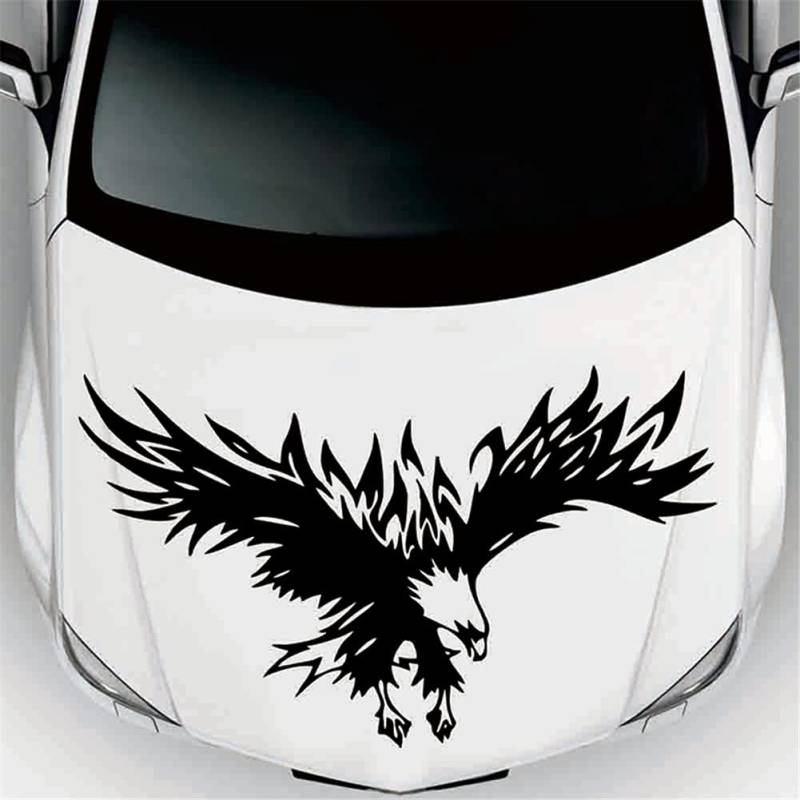 BYNYXI Motorhaube Aufkleber, Adler Aufkleber für Auto Personalisiert Aufkleber Wasserdicht Karosserie Aufkleber Selbstklebender Aufkleber Adler Auto Styling Dekoration-80cmx50cm von BYNYXI