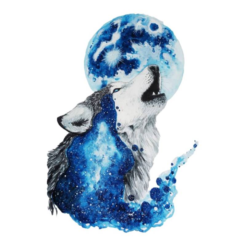 Howling Wolf Aufkleber, 2 Stück Moon Wild Hunde Aufkleber Wölfe PVC Wasserdichter Aufkleber für Auto Laptop Wand Fenster Autoaufkleber von BYNYXI