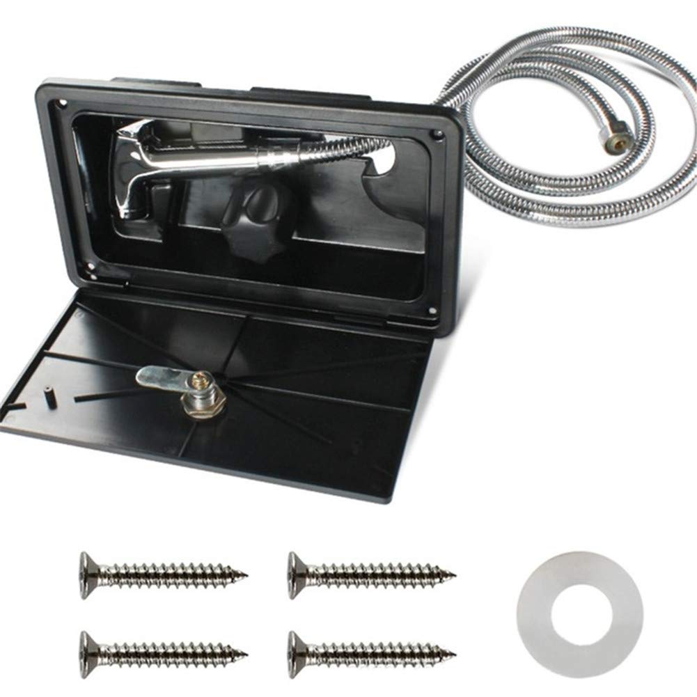 RV Dusche Box Kit, Wohnmobil Dusche mit Schloss Duscharmatur Duschschlauch Duschwand Wasserhahn Ventilschlauch Außendusche Box Campingdusche für RV Boot Caravan Wohnmobil RV Dusche Box Kit, Wohnmobil Dusche mit Schloss Duscharmatur Duschschlauch Duschwand Wasserhahn Ventilschlauch Außendusche Box Campingdusche für RV Boot Caravan Wohnmobil von BYNYXI