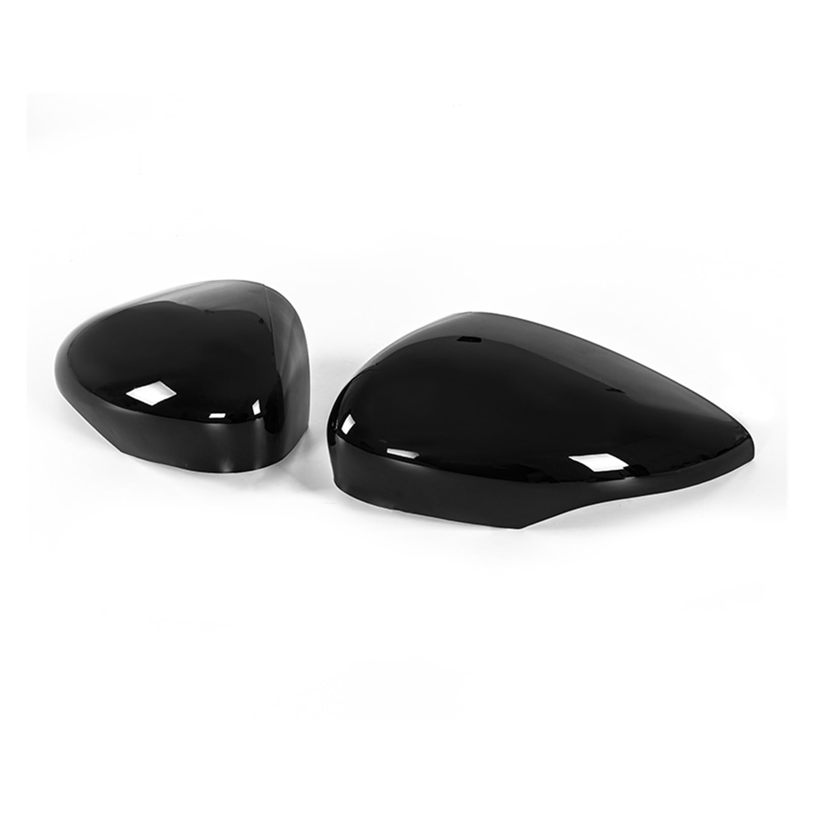 Für Ford Für Fiesta Für MK7 Für Fließheck 2008-2017 Ersatz Rückspiegelabdeckungsgehäuse Glänzend Schwarze Seitenspiegelkappe Autozubehör Tür Rückspiegel Kappe(1 Pair) von BYSKJZ