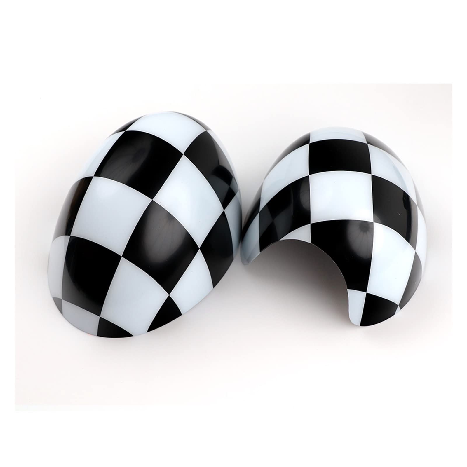 Für Mini Für Cooper Für R50 Für R52 Für R53 Auto Rückspiegel Abdeckungen Dekoration Auto Zubehör Tür Rückspiegel Kappe(Checker) von BYSKJZ