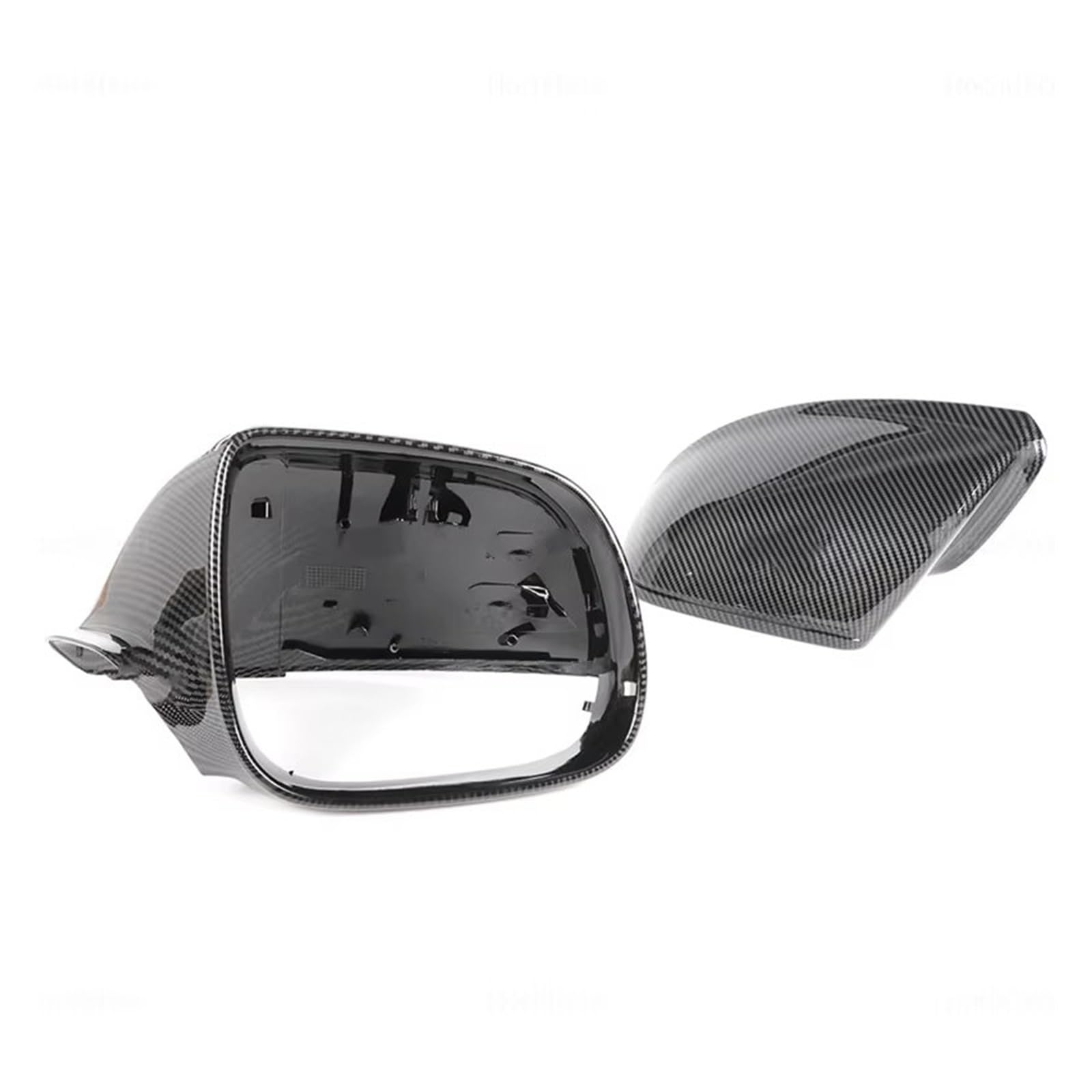 Für Q5 Für SQ5 08-17 Für 8R Für Q7 10-15 Carbon Fiber Style Schwarze Rückspiegel-Abdeckkappen Ohne Spurassistent Tür Rückspiegel Kappe(1 pair Carbon look) von BYSKJZ