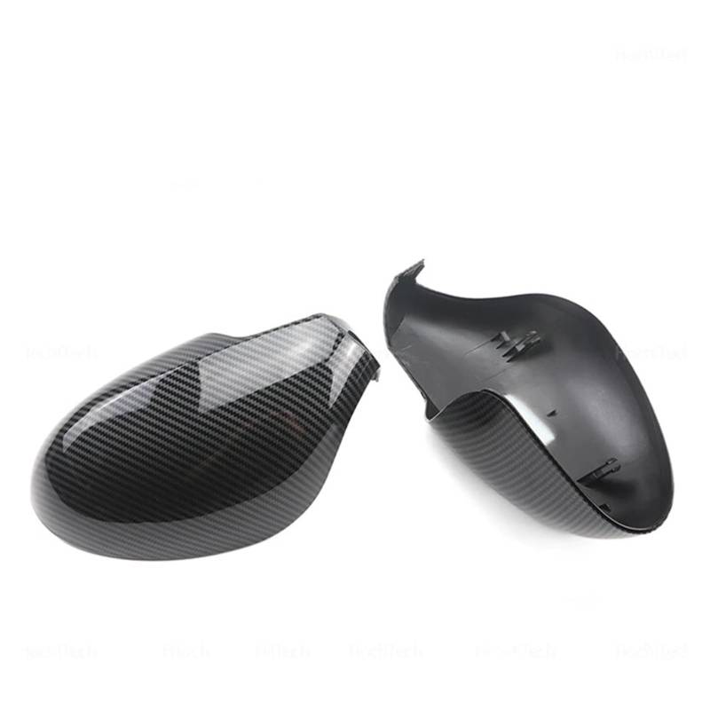 Für Seat Für Leon Für MK1 1999-2006 Auto-Rückspiegelabdeckung Seitenflügel Schutzrahmenabdeckungen Verkleidung Carbon Look Und Hellschwarz Tür Rückspiegel Kappe(Carbon Fiber Look) von BYSKJZ