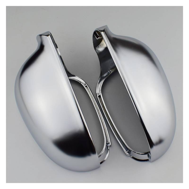 Für VW Für Golf 5 Für GTI Für Jetta Für MK5 2006 2007 2008 2009 Auto Auto Ersatzteile Rückspiegel Seitenflügel Spiegelabdeckung Chrom Tür Rückspiegel Kappe(Silver Matte Chrome) von BYSKJZ