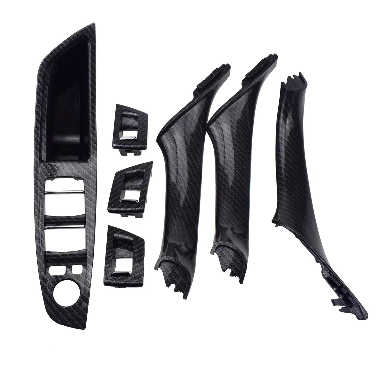 Interieur Türgriff 5 Für Serie Für F10 Für F11 520 525 Für 2010 2011 2012-2016 7PCS Auto Innen Tür Griff Innere Panel Pull Trim Abckung Armlehne Auto Innentürgriff Schnalle(Carbon Fiber) von BYSKJZ