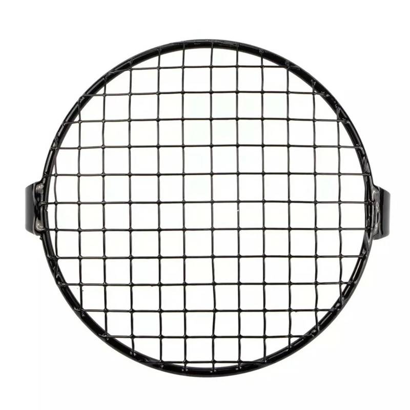 Scheinwerfer Kühlergrill Abdeckung 7 Zoll Motorrad Universal Vintage Scheinwerferschutz Retro Grill Licht Lampenabdeckung Motorrad Modifizierter Metallgeflecht Lampenschirm(1) von BYSKJZ