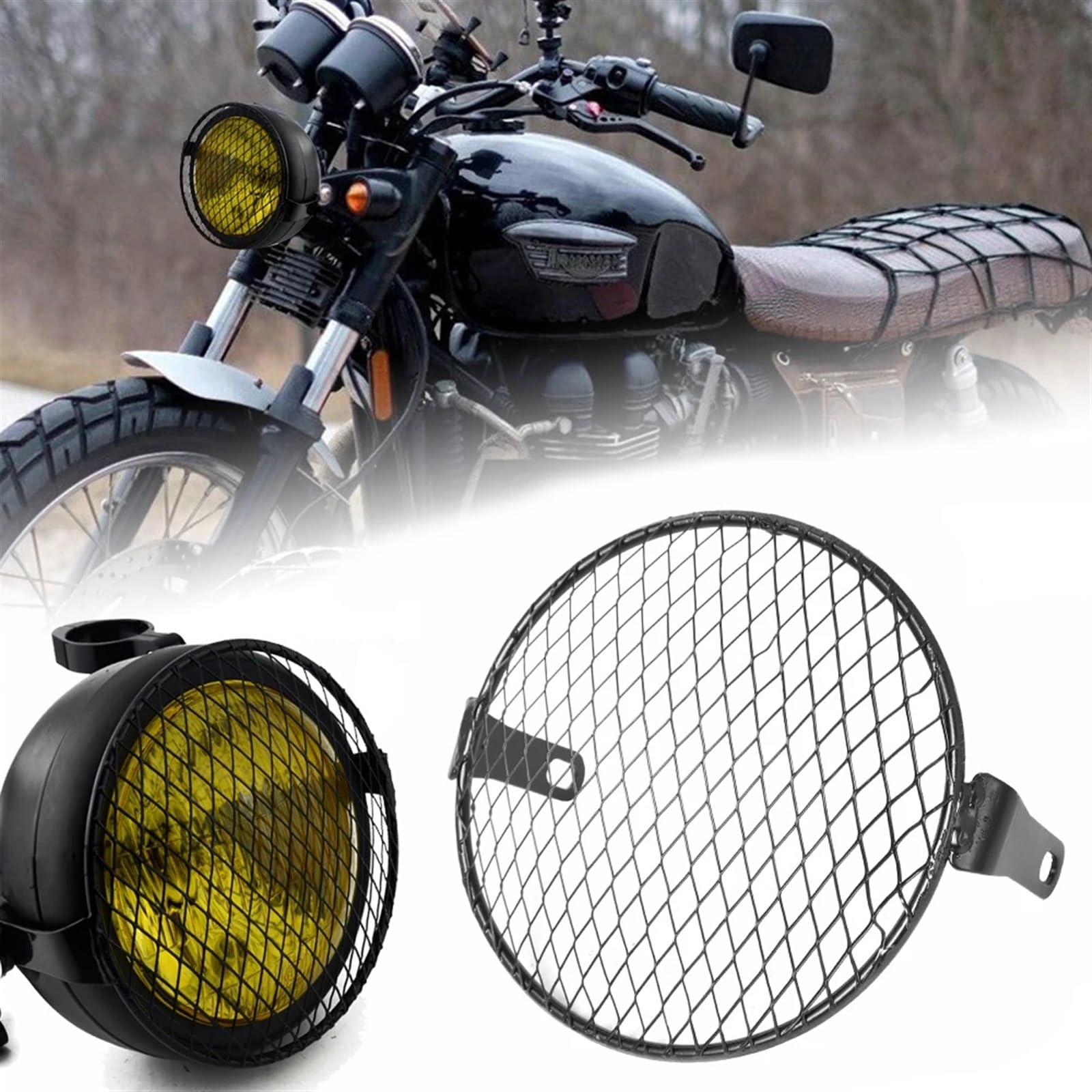 Scheinwerfer Kühlergrill Abdeckung Für Ducati Chopper 6,5 Zoll Universal Motorrad Scheinwerfer Nebelscheinwerfer Schutzfolie Grille Abdeckung(2) von BYSKJZ