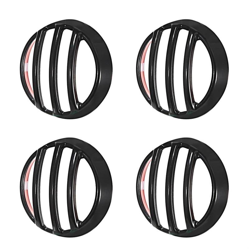 Scheinwerfer Kühlergrill Abdeckung Für Touring Street Glide Dyna Heritage Softail V Rod Sportster 883 1200V 4X Schwarze Blinkerschutz-Grillabdeckung(4PCS) von BYSKJZ