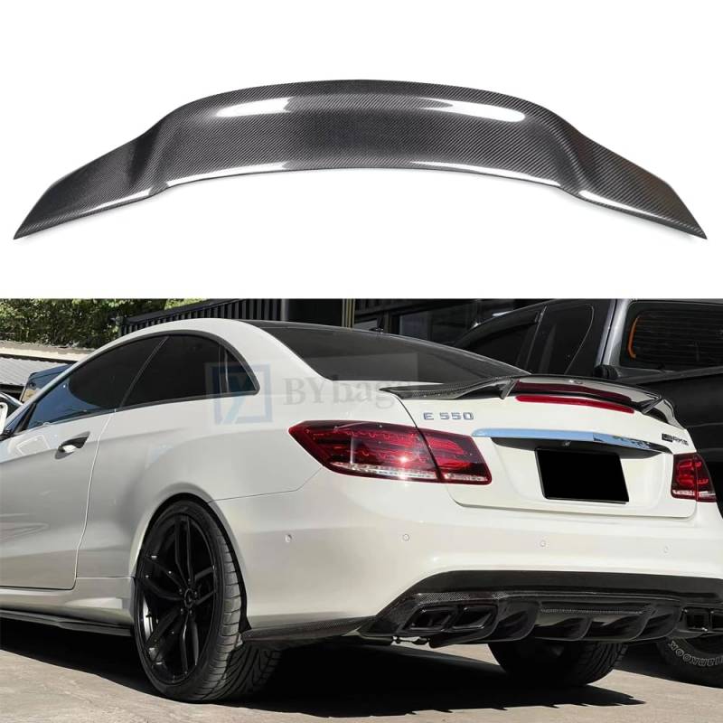 W207 R Style Spoiler für Mercedes Benz E-Klasse C207 2-Türer Coupé Kohlefaser Heckflügel E200 E250 E300 E350 2010-2016 von BYbags