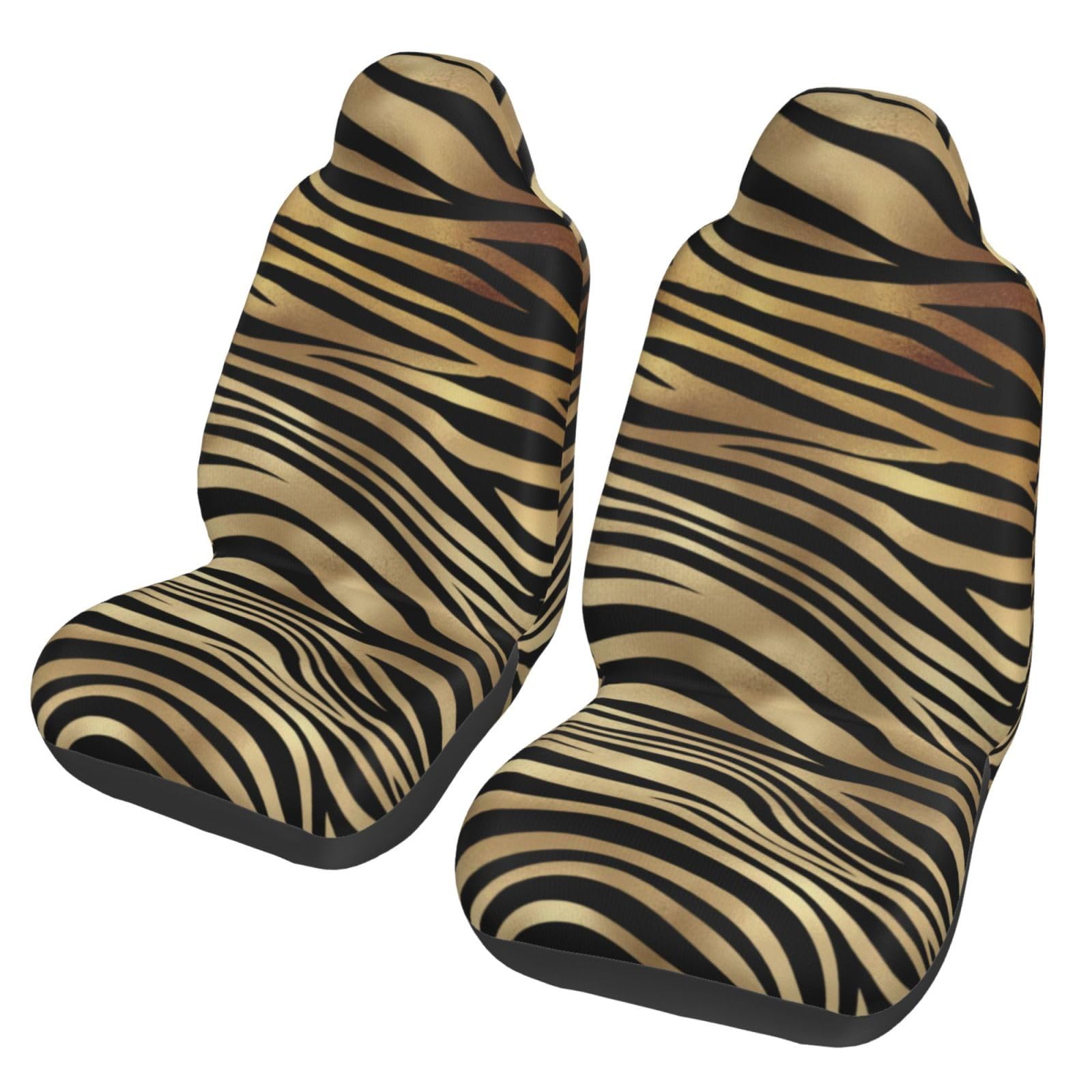 BYwenhopnbs Afrikanisches Schwarzgold-Zebra-Tierfell Sepia, 2-teilige Autositzbezüge für die Vordersitze, universeller Rutschfester Sitzschutz BYwenhopnbs Afrikanisches Schwarzgold-Zebra-Tierfell Sepia, 2-teilige Autositzbezüge für die Vordersitze, universeller Rutschfester Sitzschutz von BYwenhopnbs