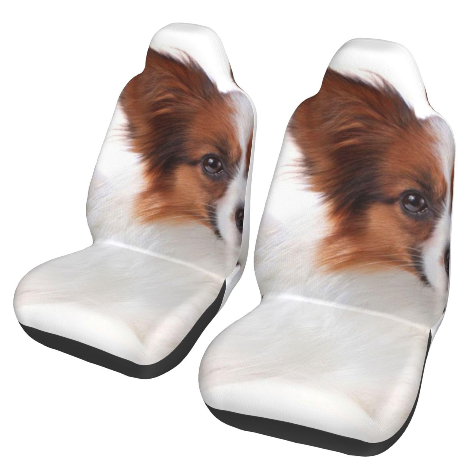 BYwenhopnbs Flauschiger Papillon-Hund, 2 Stück Autositzbezüge für die Vordersitze, universeller Anti-Rutsch-Sitzschutz BYwenhopnbs Flauschiger Papillon-Hund, 2 Stück Autositzbezüge für die Vordersitze, universeller Anti-Rutsch-Sitzschutz von BYwenhopnbs