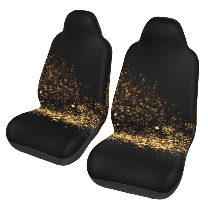 BYwenhopnbs Gold-Schwarz-Sand-Print, 2-teilige Autositzbezüge für die Vordersitze, universeller Anti-Rutsch-Sitzschutz von BYwenhopnbs