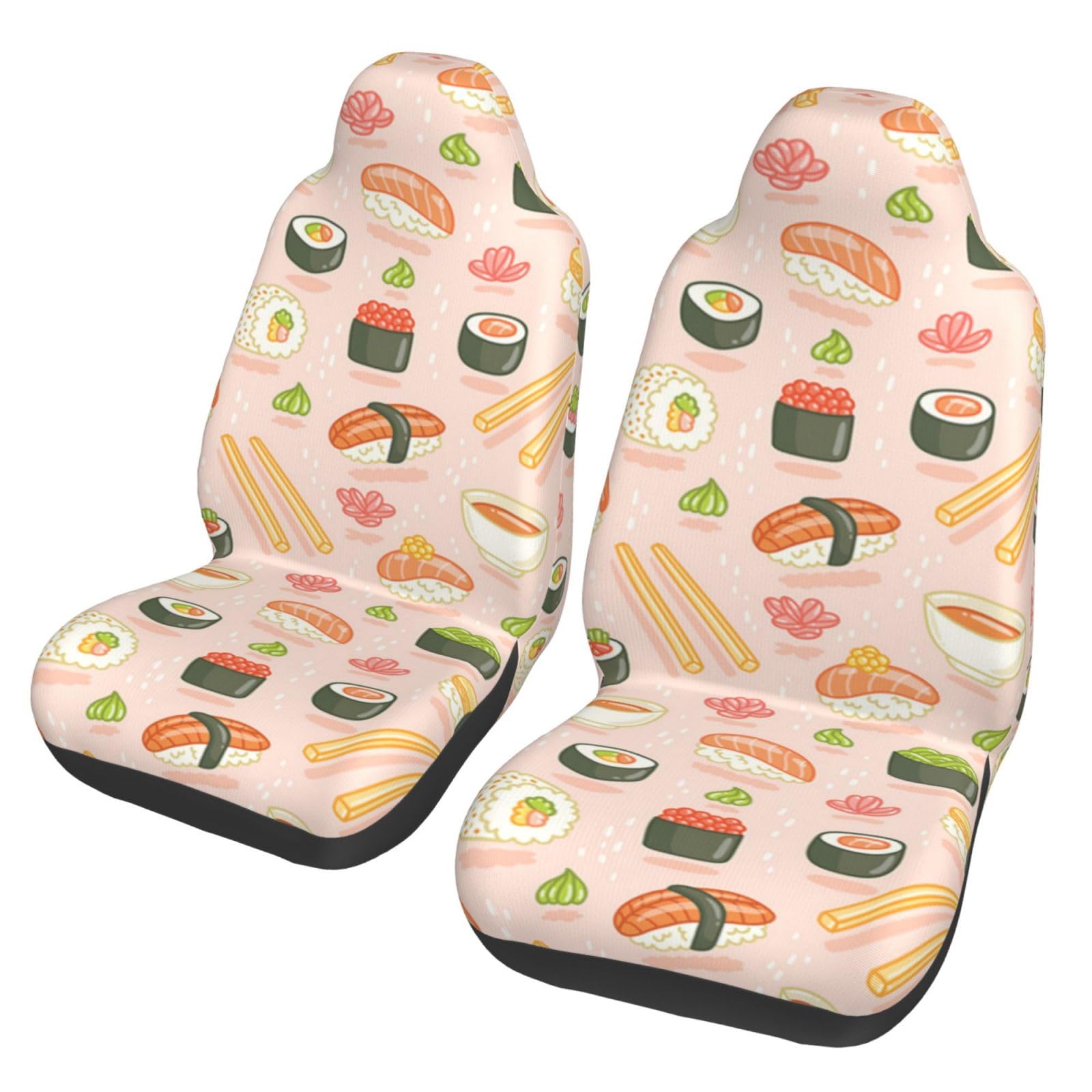 BYwenhopnbs Kawaii Sushi, 2 Stück Autositzbezüge für die Vordersitze, universeller Anti-Rutsch-Sitzschutz BYwenhopnbs Kawaii Sushi, 2 Stück Autositzbezüge für die Vordersitze, universeller Anti-Rutsch-Sitzschutz von BYwenhopnbs