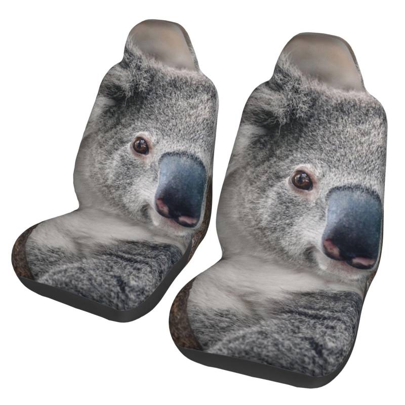 BYwenhopnbs Laid-Back Koala, 2 Stück Autositzbezüge für die Vordersitze, universeller Anti-Rutsch-Sitzschutz von BYwenhopnbs