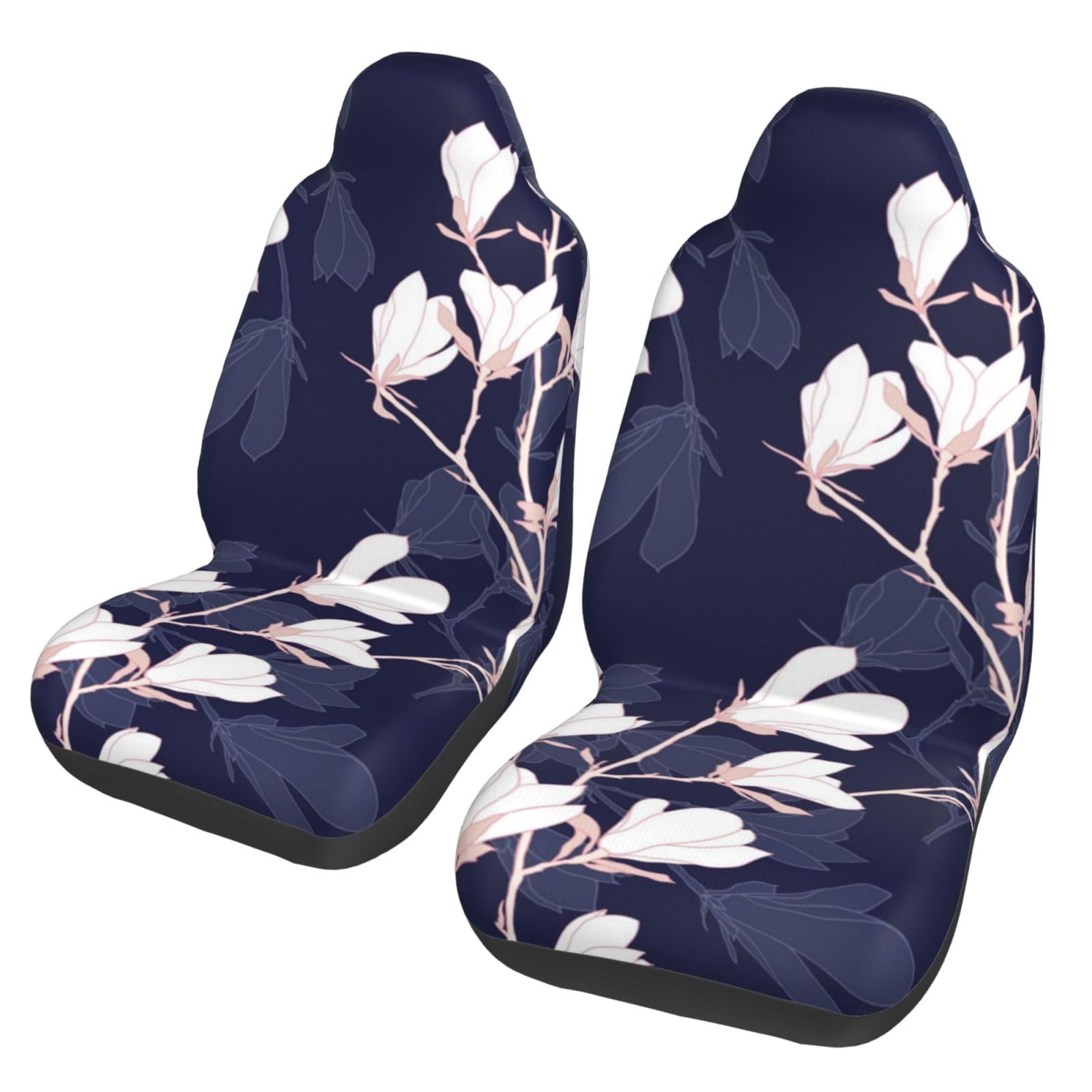 BYwenhopnbs Marineblaue Magnolienblumen, 2-teilige Autositzbezüge für die Vordersitze, universeller Rutschfester Sitzschutz BYwenhopnbs Marineblaue Magnolienblumen, 2-teilige Autositzbezüge für die Vordersitze, universeller Rutschfester Sitzschutz von BYwenhopnbs