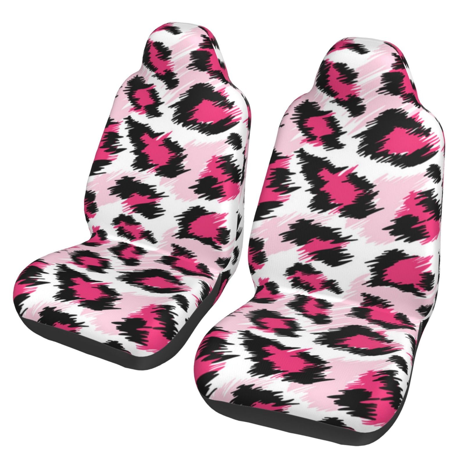 BYwenhopnbs Pink Leopard (2) ， 2 Stück Autositzbezüge für die Vordersitze, universeller Anti-Rutsch-Sitzschutz von BYwenhopnbs