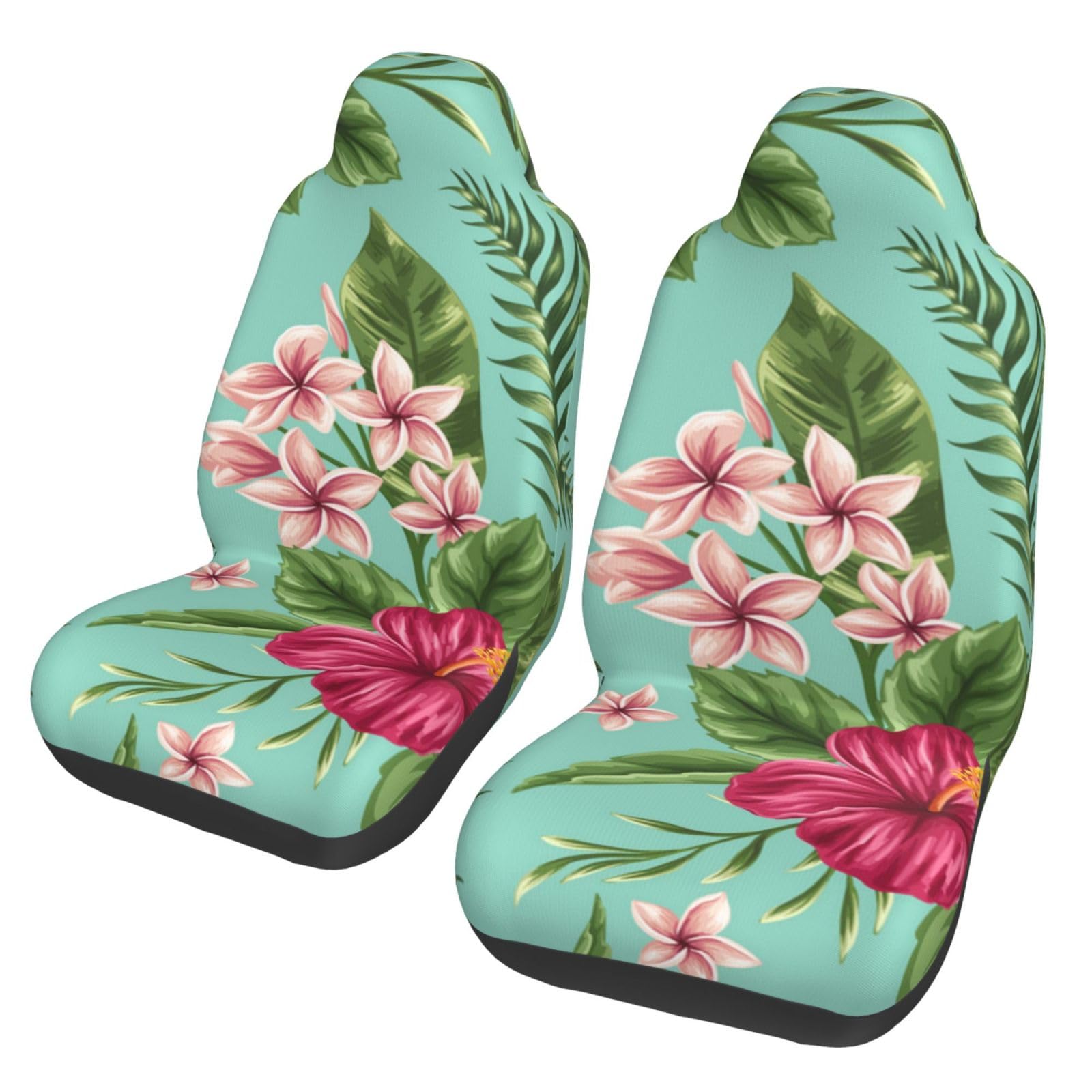 BYwenhopnbs Plumeria- und Hibiskusblüten-Druck, exotisches Dschungel-Palmblatt, 2-teilige Autositzbezüge für die Vordersitze, universeller Rutschfester Sitzschutz BYwenhopnbs Plumeria- und Hibiskusblüten-Druck, exotisches Dschungel-Palmblatt, 2-teilige Autositzbezüge für die Vordersitze, universeller Rutschfester Sitzschutz von BYwenhopnbs