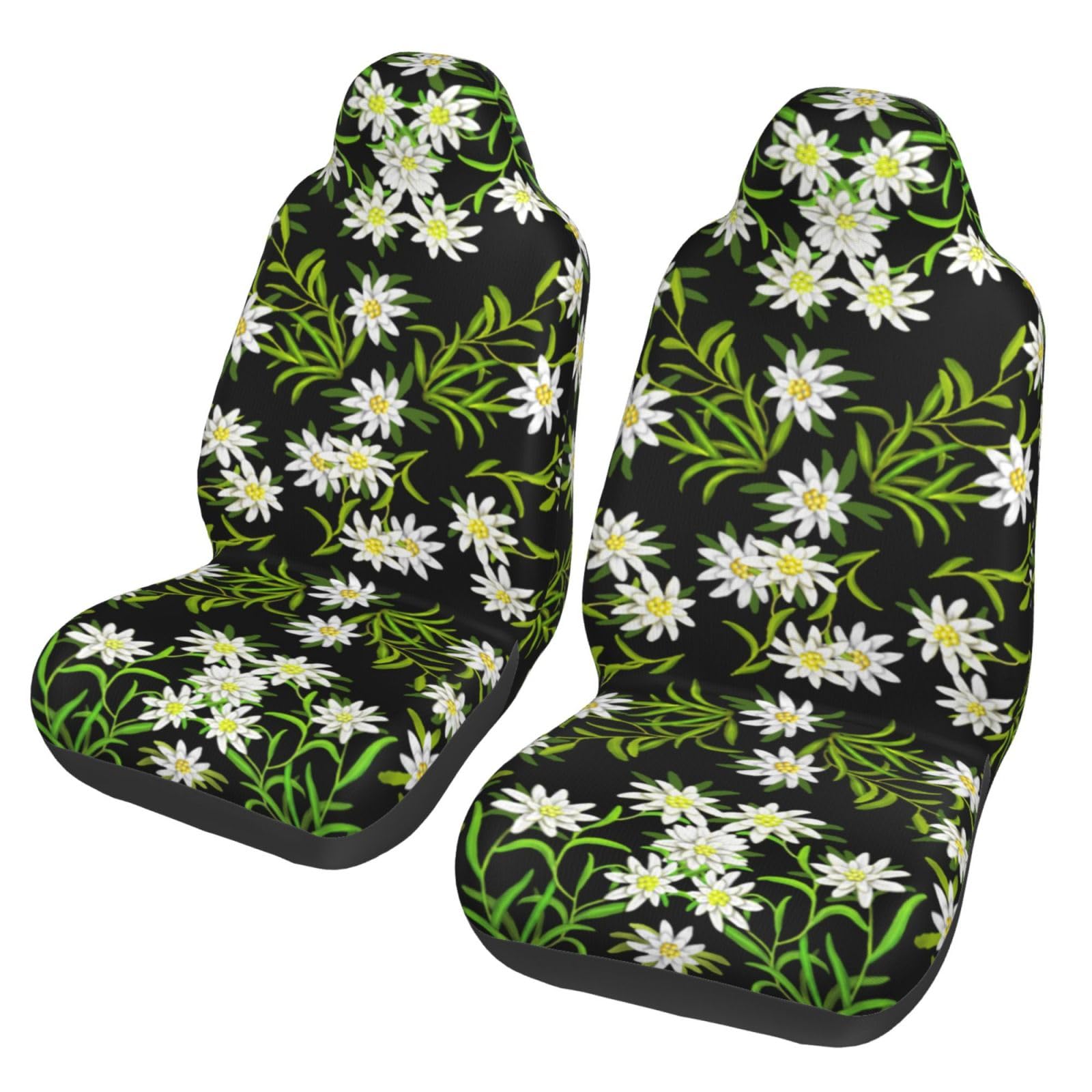BYwenhopnbs Schweizer Alpen-Edelweiß-Blumenmuster, 2-teilige Autositzbezüge für die Vordersitze, universeller Rutschfester Sitzschutz BYwenhopnbs Schweizer Alpen-Edelweiß-Blumenmuster, 2-teilige Autositzbezüge für die Vordersitze, universeller Rutschfester Sitzschutz von BYwenhopnbs