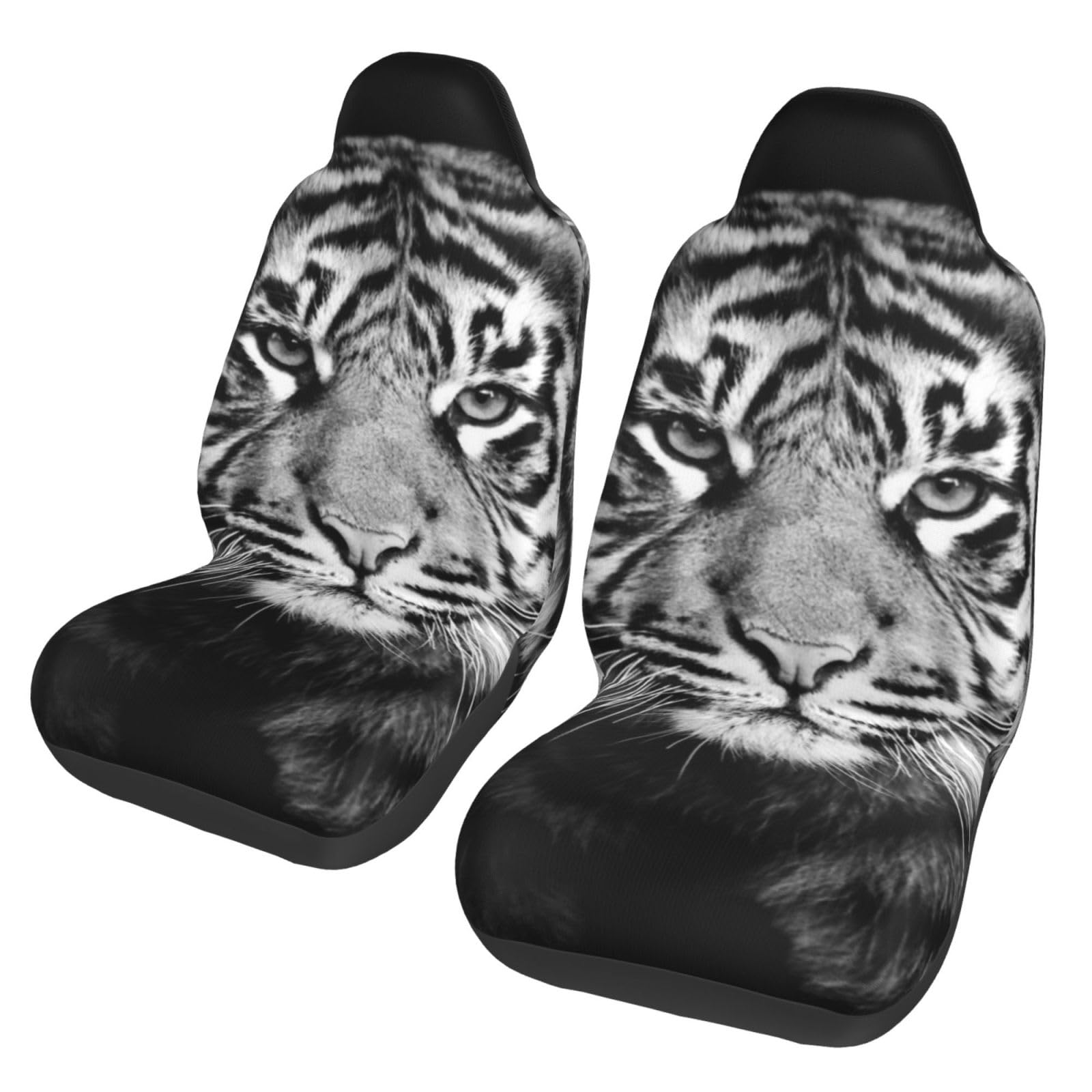 BYwenhopnbs White Tiger, 2 Stück Autositzbezüge für die Vordersitze, universeller Anti-Rutsch-Sitzschutz BYwenhopnbs White Tiger, 2 Stück Autositzbezüge für die Vordersitze, universeller Anti-Rutsch-Sitzschutz von BYwenhopnbs