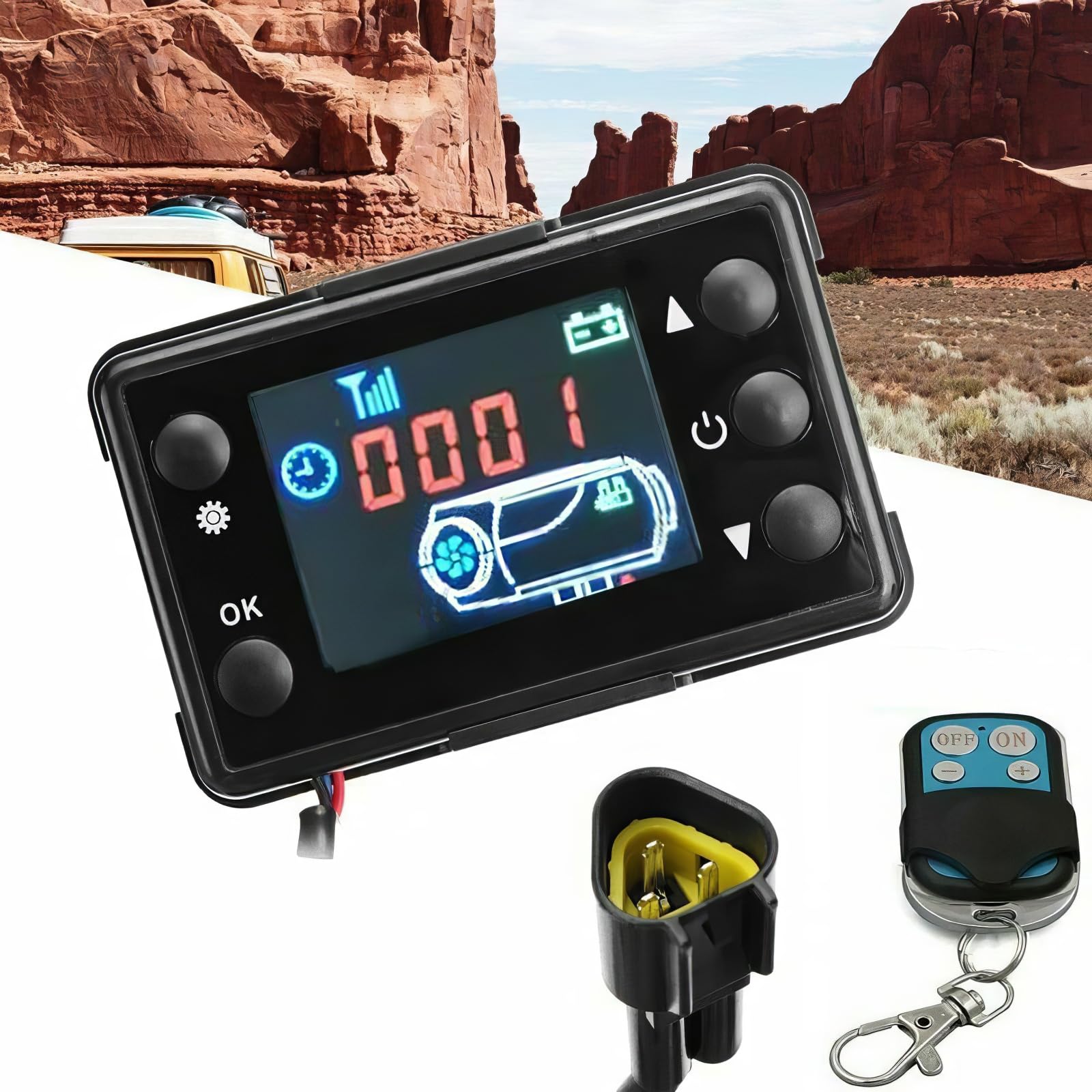 Baceyong 12V Auto-Luft-Diesel-Heizung Standheizung LCD-Fernbedienung Abschalten Parkregler 4-Tasten-Fernbedienung, Universal-Auto-LKW-Diesel-Lufterhitzer-Controller for Frontscheibenheizung Baceyong 12V Auto-Luft-Diesel-Heizung Standheizung LCD-Fernbedienung Abschalten Parkregler 4-Tasten-Fernbedienung, Universal-Auto-LKW-Diesel-Lufterhitzer-Controller for Frontscheibenheizung von Baceyong