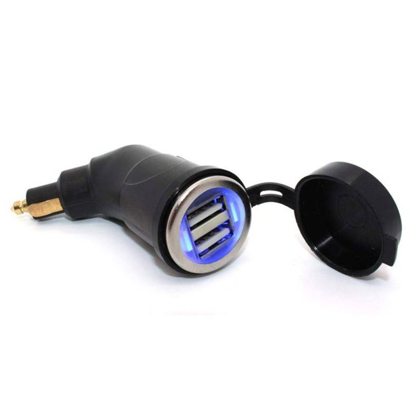 Baceyong 12V Dual USB Auto Zigarettenanzünder Steckdose, Splitter Ladegerät Netzteil Steckdose für Telefon MP3 MP4 Digitalkamera GPS Navi, B-M-VV Motorrad Kurzkopf Autoladegerät. von Baceyong