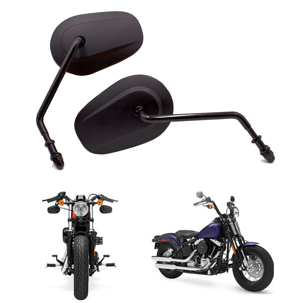 Baceyong 2 Stück Motorradspiegel, kompatibel mit den meisten Motorrädern mit 8 mm Gewinde, schwarze Aluminium-Motorradspiegel von Baceyong