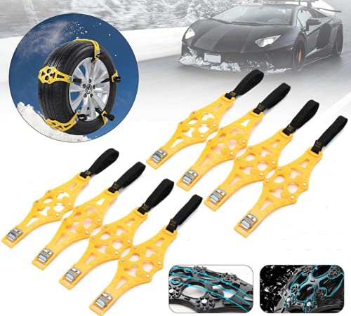 Baceyong 8pcs / Set Auto-Schneekette, Universal-Auto-Schneekette Reifenkette Anti-Rutsch-Gurt für 2 Reifen 165mm ~ 275mm von Baceyong
