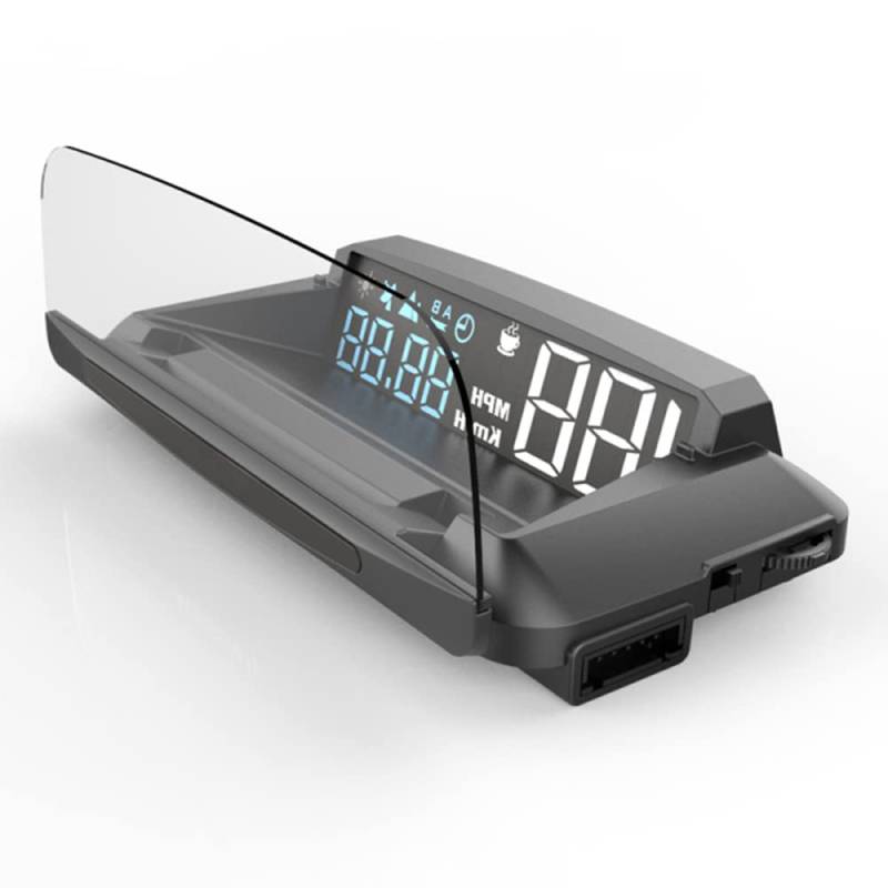 Baceyong Auto Flachbildschirm, 3D HUD Flachbildschirm GPS Tachometer mit Km/h MPH Geschwindigkeitskilometerzähler, Geschwindigkeitswarnung Multifunktion, Schwarz von Baceyong