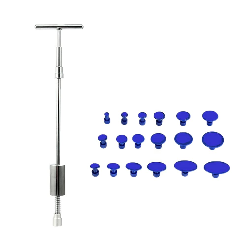 Baceyong Auto-Karosserie-Dellen-Reparatur-Set, lackfreies Dellen-Ausbeul-Set, Dellenentfernungs-Set, Hagel-Entfernung, T-Bar-Gleithammer, Auto-Reparatur mit 18 Stück Klebepads Baceyong Auto-Karosserie-Dellen-Reparatur-Set, lackfreies Dellen-Ausbeul-Set, Dellenentfernungs-Set, Hagel-Entfernung, T-Bar-Gleithammer, Auto-Reparatur mit 18 Stück Klebepads von Baceyong