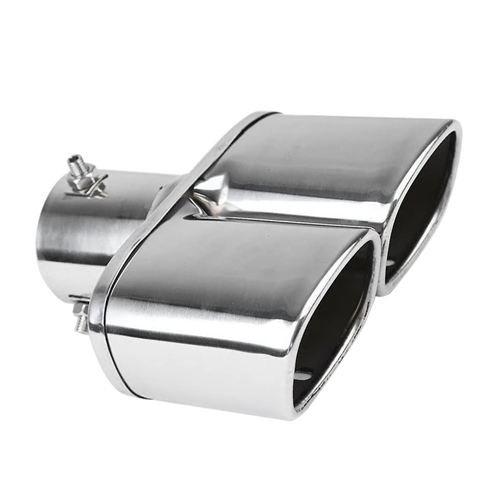Baceyong Edelstahl gerade gebogene Auto Doppelauspuff Endrohr für jedes Auto Auspuffrohr mit einem Durchmesser von 35-55mm/1.38-2.17 Zoll, Gerade, Silber Baceyong Edelstahl gerade gebogene Auto Doppelauspuff Endrohr für jedes Auto Auspuffrohr mit einem Durchmesser von 35-55mm/1.38-2.17 Zoll, Gerade, Silber von Baceyong