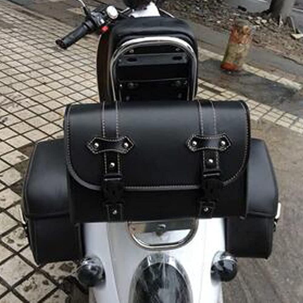 Baceyong Motorrad Werkzeug PU Leder Satteltasche, Gepäckaufbewahrungstasche - Schwarz - Wetterfest - Avec 2 sangles de Fixation Baceyong Motorrad Werkzeug PU Leder Satteltasche, Gepäckaufbewahrungstasche - Schwarz - Wetterfest - Avec 2 sangles de Fixation von Baceyong