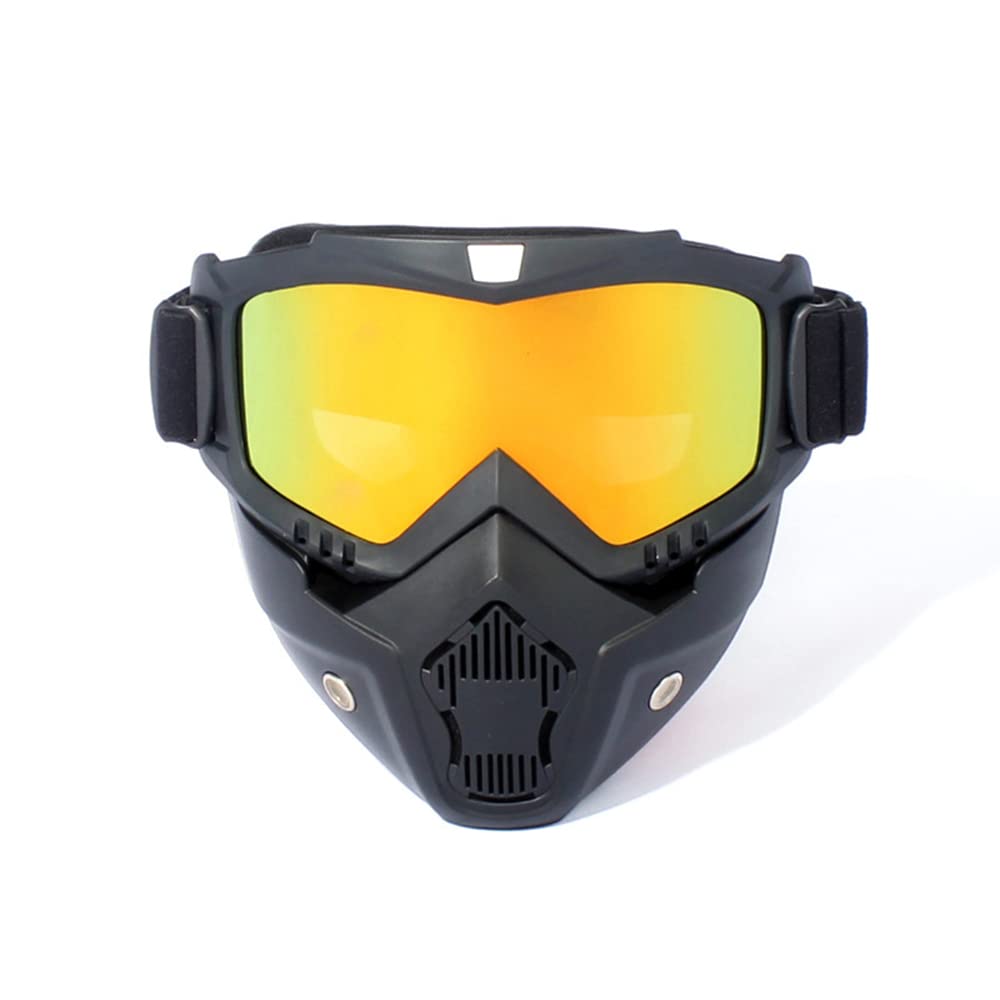 Baceyong Motorradbrille Motocross Motorradbrille Abnehmbare Brille UV-Schutz Skifahren Radfahren Jethelm Maske von Baceyong